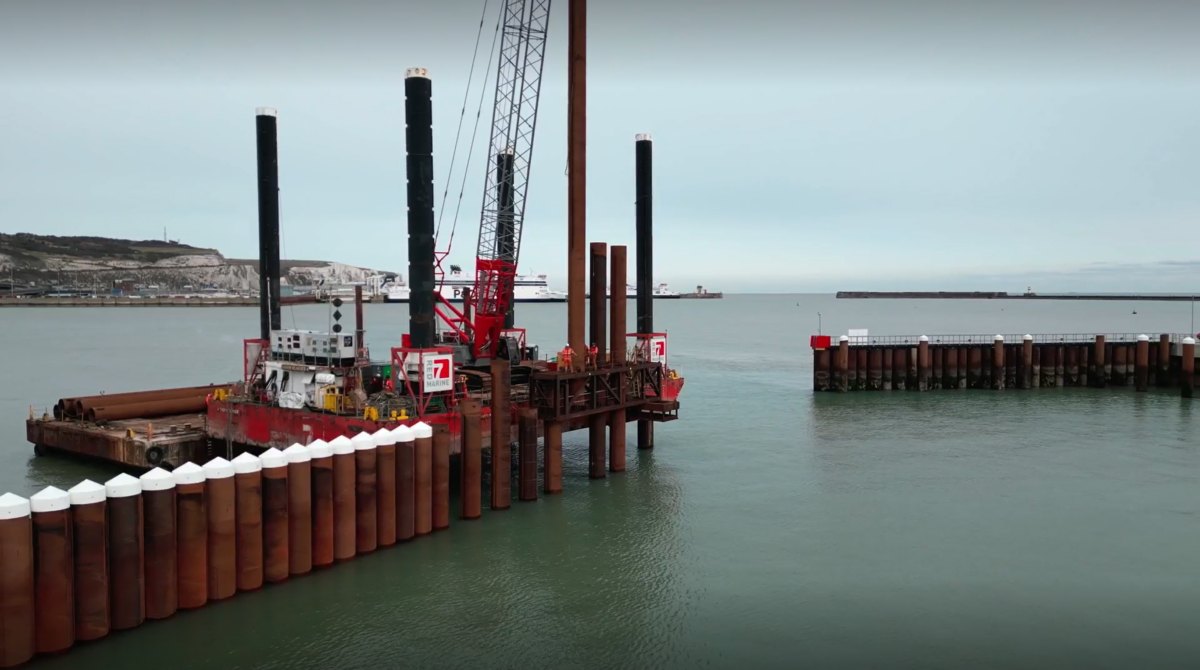 Red7Marine Successfully Completes Piling Operations for Outer Wave Wall in the Port of Dover